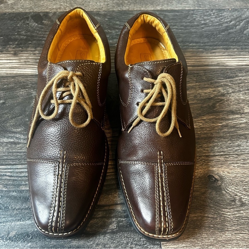 Sandro Brown Leather Men's Dress Shoes Comfort Soft Gel Size 10D